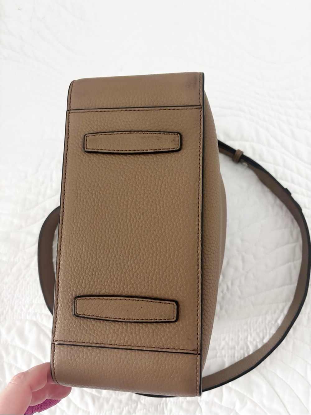 The Horse Clementine Taupe Pebbled Leather Shoulder Bag - Picture 9 of 12